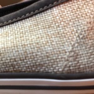 Tory Burch Shoes - Tory Burch Beige Canvas Shoe w/ Brown Leather Trim Tory Burch Shoes - Tory Burch Beige Canvas Shoe w/ Brown Leather Trim